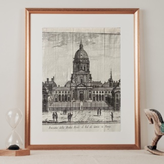 Facciata della Badia Reale di Val de Grace in Parigi, engraving, 1749