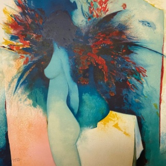 Woman with Bouquet by Claude Gaveau, 1994